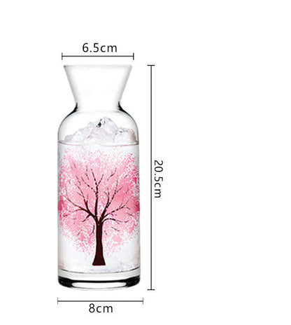 Sakura Color-Changing Glass Water Carafe – Cherry Blossom Carafe with Magical Effect