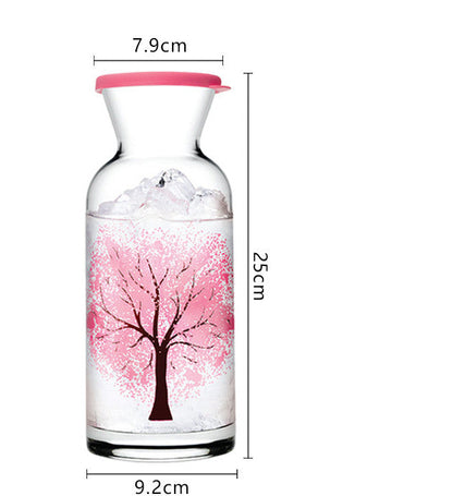 Sakura Color-Changing Glass Water Carafe – Cherry Blossom Carafe with Magical Effect