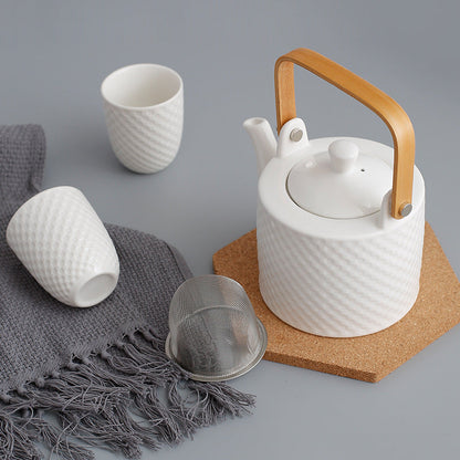 Modern Japanese Ceramic Tea Set – Teapot with Cups & Infuser