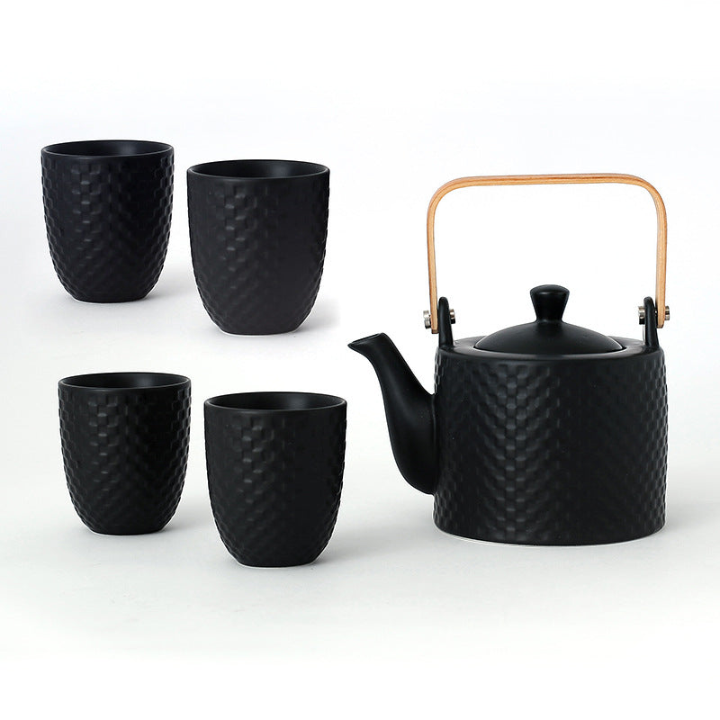 Modern Japanese Ceramic Tea Set – Teapot with Cups & Infuser