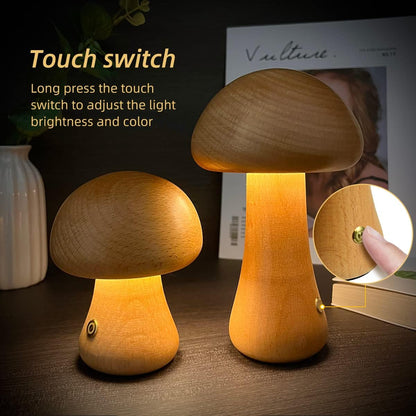 LumiMush™ Wooden Night Light – Soft Glow & Magical Moments of Calm
