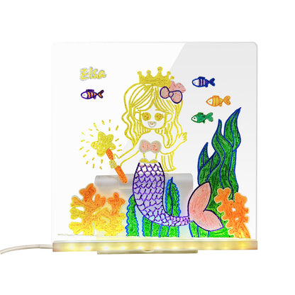 LED Acrylic Message Board – Reusable Luminous Writing Board with Night Light Function