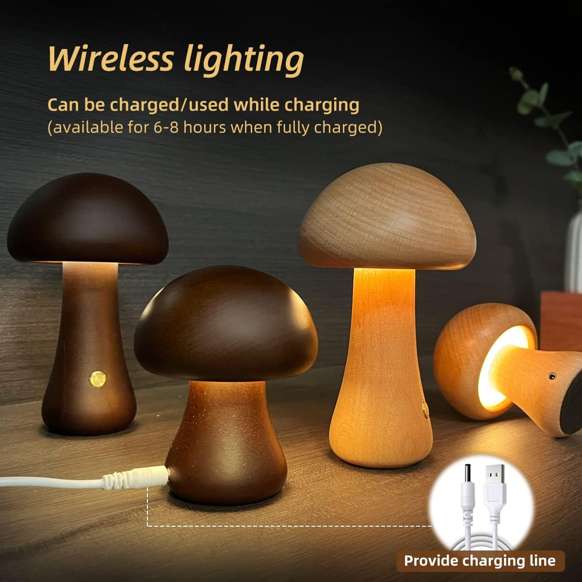 LumiMush™ Wooden Night Light – Soft Glow & Magical Moments of Calm