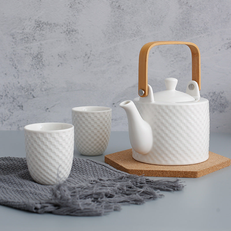 Modern Japanese Ceramic Tea Set – Teapot with Cups & Infuser