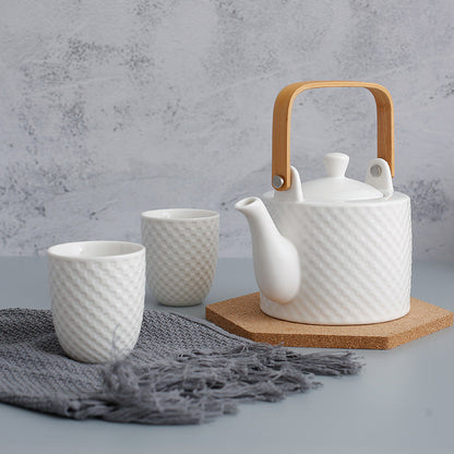 Modern Japanese Ceramic Tea Set – Teapot with Cups & Infuser