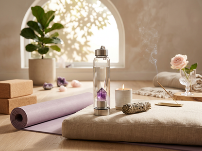 Crystal Water Bottle with Amethyst -