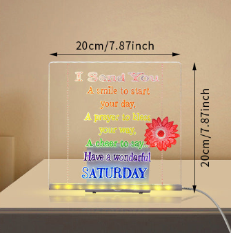 LED Acrylic Message Board – Reusable Luminous Writing Board with Night Light Function