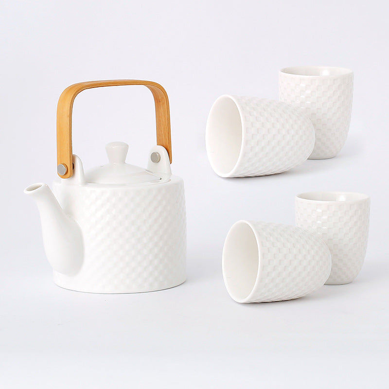 Modern Japanese Ceramic Tea Set – Teapot with Cups & Infuser