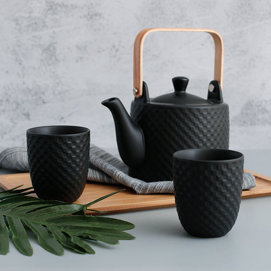 Modern Japanese Ceramic Tea Set – Teapot with Cups & Infuser