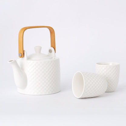 Modern Japanese Ceramic Tea Set – Teapot with Cups & Infuser